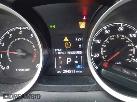 2011 Mitsubishi Lancer GTS with VIN JA32U8FW0BU005510, listed as a IAAI auction lot 41678936 with 204,511 mi miles. Bid and sale history available at carsss.com. Image 7.