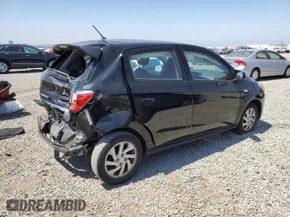 2023 Mitsubishi Mirage ES with VIN ML32AUHJXPH000869, listed as a Copart auction lot 62391115 with 19,468 mi miles and Salvage title. Bid and sale history available at DreamBid. Image 3.