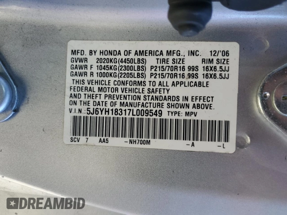 2007 Honda Element LX with VIN 5J6YH18317L009549, listed as a Copart auction lot 88809925 with 231,531 mi miles and Clean Title. Bid and sale history available at DreamBid. Image 14.