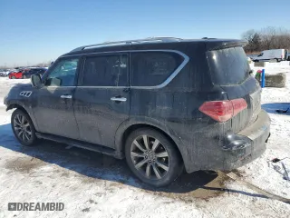 2017 Infiniti QX80 Signature Edition with VIN JN8AZ2NE5H9158159, listed as a Copart auction lot 45513605 with 127,249 mi miles and Salvage Title. Bid and sale history available at carsss.com. Image 2.