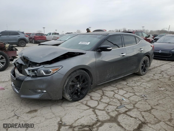 2017 Nissan Maxima SV with VIN 1N4AA6AP7HC365016, listed as a Copart auction lot 46933325 with 100,003 mi miles and Salvage Title. Bid and sale history available at carsss.com. Image 1.