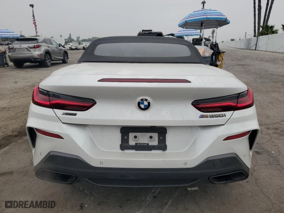 2019 BMW 8 Series M850i xDrive with VIN WBAFY4C57KBX38867, listed as a Copart auction lot 76091124 with 25,850 mi miles and Salvage Title. Bid and sale history available at carsss.com. Image 6.