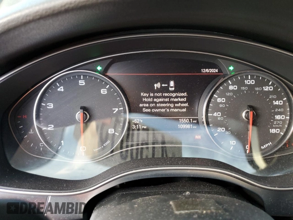 2012 Audi A7 Prestige with VIN WAUSGAFC8CN015376, listed as a Copart auction lot 41500135 with 109,981 mi miles and Salvage title. Bid and sale history available at DreamBid. Image 9.
