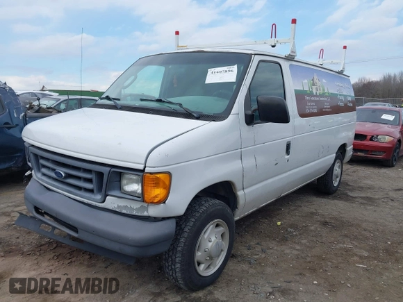 2007 Ford Econoline Cargo Commercial with VIN 1FTNE14W57DA71807, listed as a IAAI auction lot 41407896 with 137,637 mi miles and . Bid and sale history available at DreamBid. Image 2.