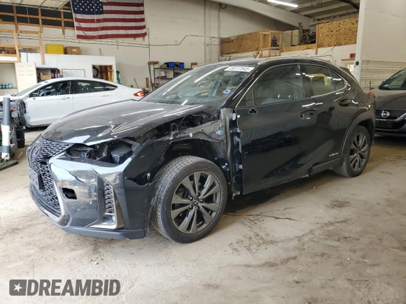 2020 Lexus UX 250h F Sport with VIN JTHR9JBH6L2021884, listed as a Copart auction lot 49072545 with 61,484 mi miles and Salvage title. Bid and sale history available at DreamBid. Image 1.
