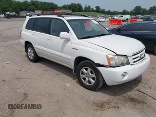 2003 Toyota Highlander z VIN JTEGF21A230119829, wystawiony jako IAAI lot #42495586 z przebiegiem 154 246 mil mil oraz . Historia ofert i sprzedaży dostępna na DreamBid. Obrazek 1.