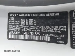 2014 BMW 4 Series 435i xDrive z VIN WBA3R5C54EF784725, wystawiony jako IAAI lot #42291673 z przebiegiem 107 124 mil mil oraz . Historia ofert i sprzedaży dostępna na DreamBid. Obrazek 9.