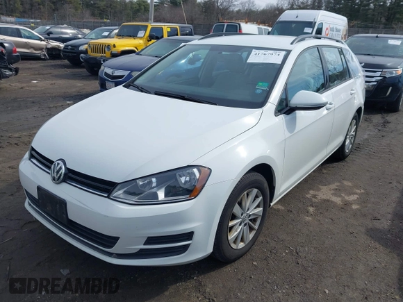 2017 Volkswagen Golf SportWagen S with VIN 3VWA17AUXHM500846, listed as a IAAI auction lot 41767974 with 91,077 mi miles. Bid and sale history available at carsss.com. Image 2.