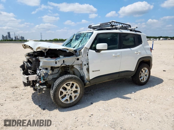 2018 Jeep Renegade Latitude with VIN ZACCJBBB2JPH65906, listed as a Copart auction lot 58846045 with 88,051 mi miles and Salvage title. Bid and sale history available at DreamBid. Image 1.