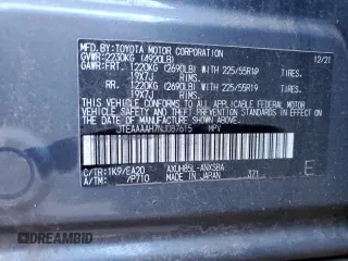 2022 Toyota Venza LE with VIN JTEAAAAH7NJ087615, listed as a Copart auction lot 73133404 with 26,552 mi miles and Salvage Title. Bid and sale history available at carsss.com. Image 12.