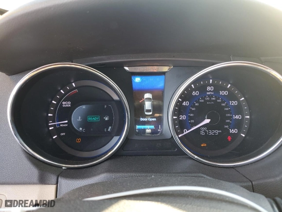 2013 Hyundai Sonata Hybrid with VIN KMHEC4A4XDA090310, listed as a Copart auction lot 41877255 with 167,329 mi miles and Salvage Title. Bid and sale history available at carsss.com. Image 9.