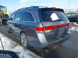 2015 Honda Odyssey Touring Elite with VIN 5FNRL5H98FB024958, listed as a IAAI auction lot 41361558 with 212,806 mi miles and . Bid and sale history available at DreamBid. Image 3.