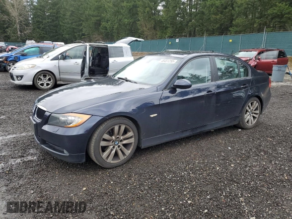2007 BMW 3 Series 328i with VIN WBAVC53557FZ78645, listed as a Copart auction lot 48451255 with 144,489 mi miles and Salvage Title. Bid and sale history available at carsss.com. Image 1.