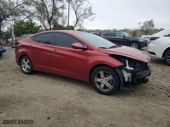 2013 Hyundai Elantra Limited with VIN KMHDH4AE2DU757732, listed as a Copart auction lot 51809055 with 123,548 mi miles and Salvage Title. Bid and sale history available at carsss.com. Image 4.
