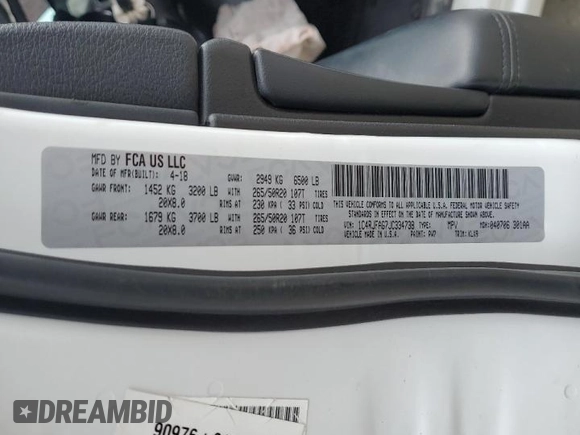 2018 Jeep Grand Cherokee Laredo с VIN 1C4RJFAG7JC334738, выставлен на аукционе Copart как лот 50640805 с пробегом 96 838 миль миль и Списание • Salvage title. История ставок и продаж доступна на DreamBid. Изображение 13.