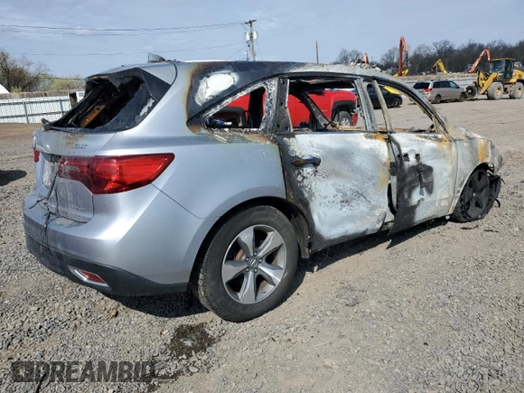 2016 Acura MDX with VIN 5FRYD4H29GB013277, listed as a Copart auction lot 52254465 with Not Provided miles and Salvage Title. Bid and sale history available at DreamBid. Image 3.