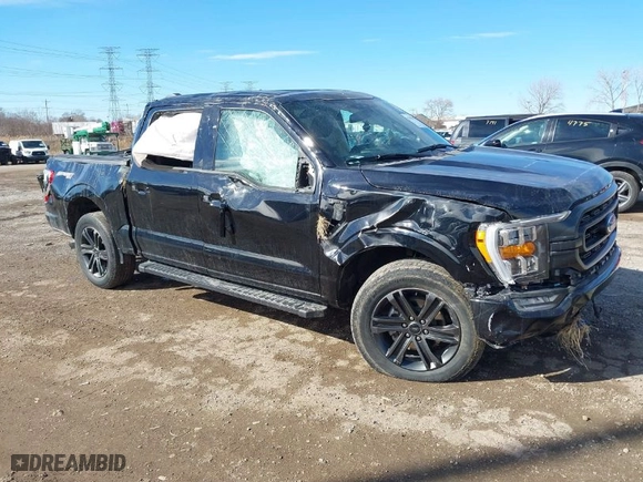 2021 Ford F-150 XL with VIN 1FTFW1E84MFB81801, listed as a IAAI auction lot 41604817 with 60,974 mi miles. Bid and sale history available at carsss.com. Image 1.