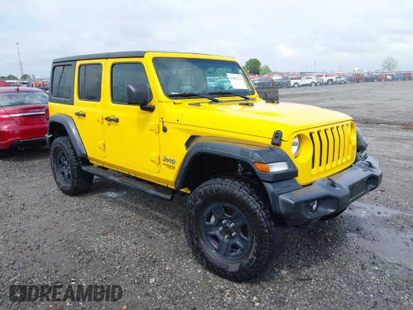 2018 Jeep Wrangler Unlimited Sport z VIN 1C4HJXDN9JW332273, wystawiony jako IAAI lot #42081234 z przebiegiem 94 884 mil mil oraz . Historia ofert i sprzedaży dostępna na DreamBid. Obrazek 1.
