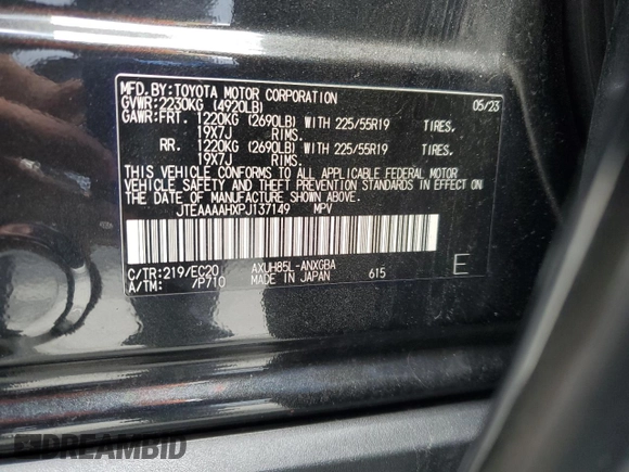 2023 Toyota Venza LE z VIN JTEAAAAHXPJ137149, wystawiony jako Copart lot #56430275 z przebiegiem 17 499 mil mil oraz Szkoda całkowita • Salvage title. Historia ofert i sprzedaży dostępna na DreamBid. Obrazek 12.