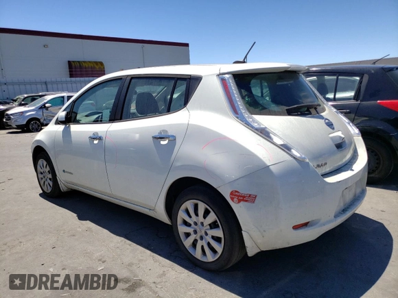 2016 Nissan LEAF S with VIN 1N4BZ0CP2GC314156, listed as a Copart auction lot 61503983 with 44,804 mi miles. Bid and sale history available at carsss.com. Image 2.