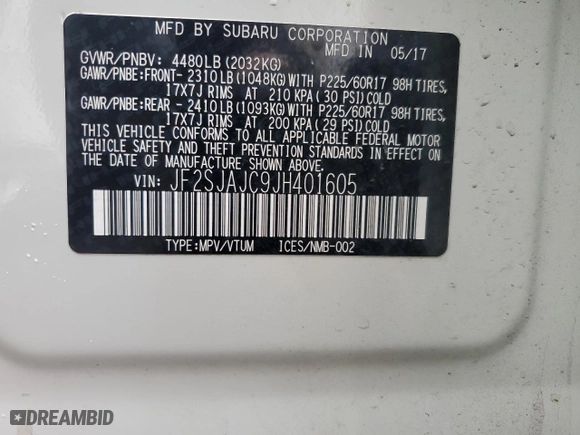 2018 Subaru Forester Limited with VIN JF2SJAJC9JH401605, listed as a Copart auction lot 46027705 with 64,147 mi miles and Salvage Title. Bid and sale history available at carsss.com. Image 14.