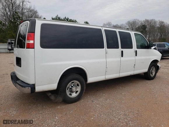2017 Chevrolet Express Passenger LT with VIN 1GAZGPFFXH1281424, listed as a Copart auction lot 43354815 with 110,227 mi miles and Salvage Title. Bid and sale history available at carsss.com. Image 3.