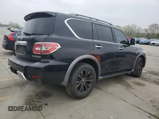 2017 Nissan Armada Platinum with VIN JN8AY2NE0H9708225, listed as a Copart auction lot 52228115 with 133,320 mi miles and Salvage Title. Bid and sale history available at carsss.com. Image 3.