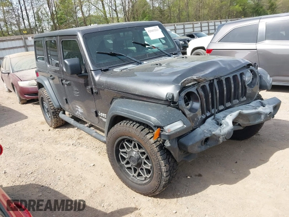 2019 Jeep Wrangler Unlimited Sport S with VIN 1C4HJXDG2KW516571, listed as a IAAI auction lot 42043223 with 58,131 mi miles and . Bid and sale history available at DreamBid. Image 1.