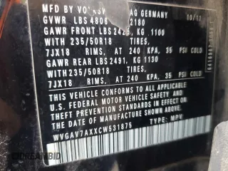2012 Volkswagen Tiguan SE z VIN WVGAV7AXXCW531875, wystawiony jako Copart lot #82137824 z przebiegiem 147 210 mil mil oraz Tytuł czysty. Historia ofert i sprzedaży dostępna na DreamBid. Obrazek 15.