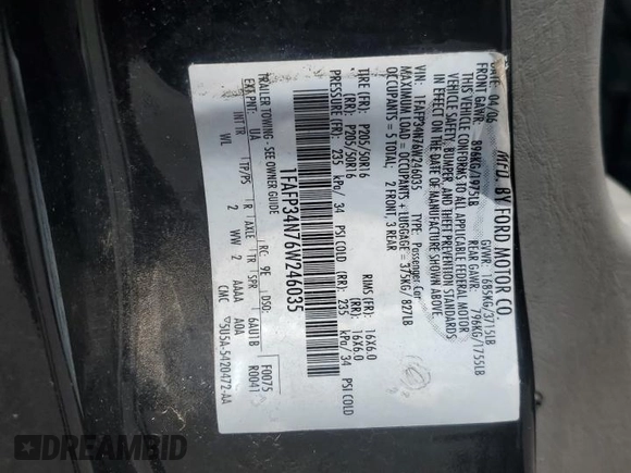 2006 Ford Focus S with VIN 1FAFP34N76W246035, listed as a Copart auction lot 61985015 with 196,498 mi miles and Salvage title. Bid and sale history available at DreamBid. Image 12.