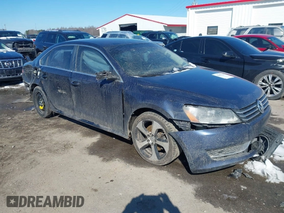 2012 Volkswagen Passat SE with VIN 1VWBP7A38CC034225, listed as a IAAI auction lot 41617236 with 188,995 mi miles and . Bid and sale history available at DreamBid. Image 1.