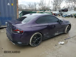2024 BMW 2 Series M240i xDrive with VIN 3MW53CM02R8E08590, listed as a Copart auction lot 46720445 with 11,801 mi miles and Salvage Title. Bid and sale history available at carsss.com. Image 3.
