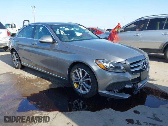 2015 Mercedes-Benz C 300 with VIN 55SWF4JBXFU077676, listed as a IAAI auction lot 41714534 with 104,177 mi miles and . Bid and sale history available at DreamBid. Image 1.