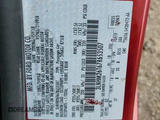 2007 Lincoln MKZ with VIN 3LNHM26T67R653507, listed as a Copart auction lot 54980585 with 157,247 mi miles and Clean Title. Bid and sale history available at carsss.com. Image 12.