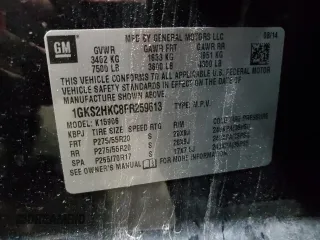 2015 GMC Yukon XL SLT with VIN 1GKS2HKC8FR259613, listed as a Copart auction lot 45114745 with 108,995 mi miles and Clean Title. Bid and sale history available at carsss.com. Image 13.