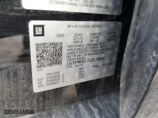 2020 GMC Sierra 1500 AT4 with VIN 1GTP9EEL7LZ270850, listed as a Copart auction lot 44613205 with 57,245 mi miles and Salvage Title. Bid and sale history available at carsss.com. Image 14.