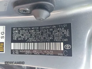 2022 Toyota Corolla LE with VIN JTDEPMAEXNJ210142, listed as a IAAI auction lot 41786624 with 70,600 mi miles. Bid and sale history available at carsss.com. Image 9.