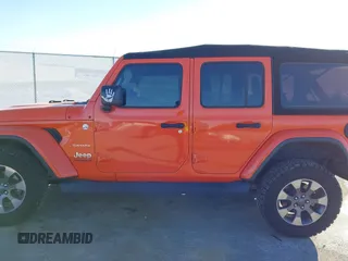 2018 Jeep Wrangler Unlimited Sahara with VIN 1C4HJXEN1JW198258, listed as a IAAI auction lot 41440346 with 44,469 mi miles and . Bid and sale history available at DreamBid. Image 15.