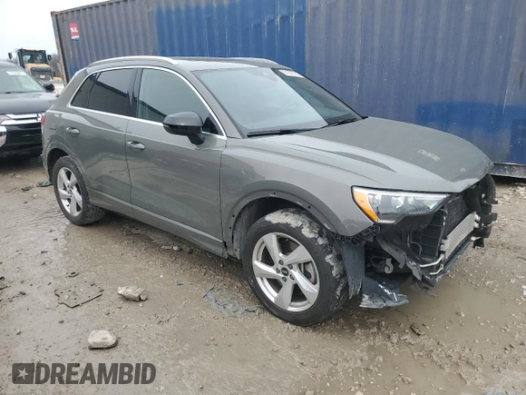 2021 Audi Q3 Premium with VIN WA1AUCF33M1100504, listed as a Copart auction lot 51975165 with 74,054 mi miles and Salvage Title. Bid and sale history available at carsss.com. Image 4.