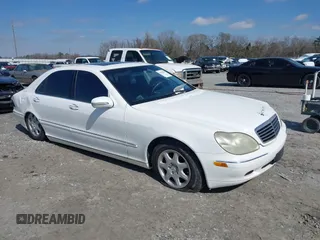 2002 Mercedes-Benz S-Class 4.3L with VIN WDBNG70J92A217965, listed as a IAAI auction lot 41624799 with 1 mi miles. Bid and sale history available at carsss.com. Image 1.
