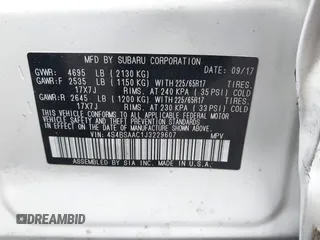 2018 Subaru Outback with VIN 4S4BSAAC1J3229607, listed as a IAAI auction lot 42348899 with 78,548 mi miles and . Bid and sale history available at DreamBid. Image 9.