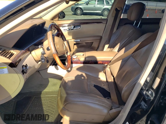 2007 Mercedes-Benz S 550 with VIN WDDNG86X97A108518, listed as a Copart auction lot 56899075 with 166,212 mi miles and Salvage title. Bid and sale history available at DreamBid. Image 7.