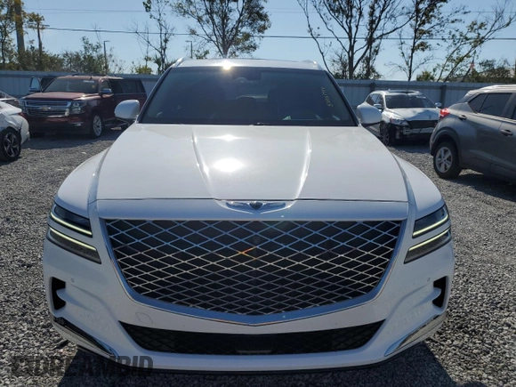 2021 Genesis GV80 with VIN KMUHCESC0MU054263, listed as a Copart auction lot 85953934 with 28,735 mi miles and Salvage Title. Bid and sale history available at DreamBid. Image 5.