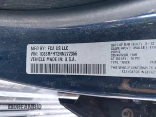 2022 Ram 1500 Limited z VIN 1C6SRFHT2NN272356, wystawiony jako IAAI lot #41209828 z przebiegiem 47 713 mil mil oraz . Historia ofert i sprzedaży dostępna na DreamBid. Obrazek 9.