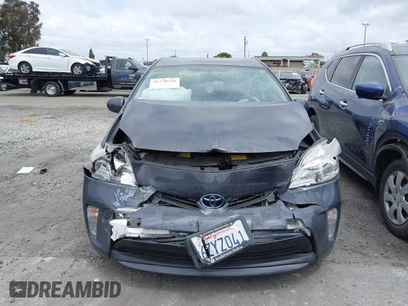 2013 Toyota Prius One with VIN JTDKN3DU9D5607855, listed as a IAAI auction lot 41728716 with 123,643 mi miles. Bid and sale history available at carsss.com. Image 13.