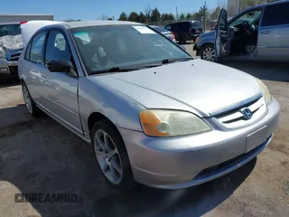 2002 Honda Civic LX with VIN 1HGES15562L039463, listed as a IAAI auction lot 41851232 with 173,411 mi miles. Bid and sale history available at carsss.com. Image 1.