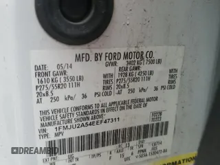 2014 Ford Expedition Limited с VIN 1FMJU2A54EEF47311, выставлен на аукционе Copart как лот 58971515 с пробегом 304 882 миль миль и Чистый • Clean title. История ставок и продаж доступна на DreamBid. Изображение 14.