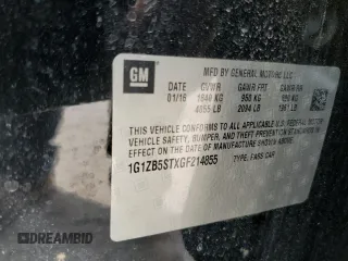 2016 Chevrolet Malibu LS with VIN 1G1ZB5STXGF214855, listed as a Copart auction lot 49448775 with 133,477 mi miles and Salvage title. Bid and sale history available at DreamBid. Image 12.