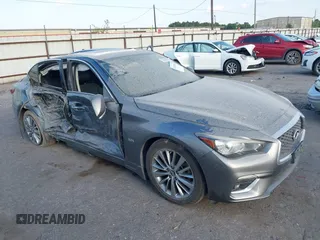2018 Infiniti Q50 Luxe with VIN JN1EV7AP3JM358783, listed as a IAAI auction lot 42338894 with 100,895 mi miles and . Bid and sale history available at DreamBid. Image 1.
