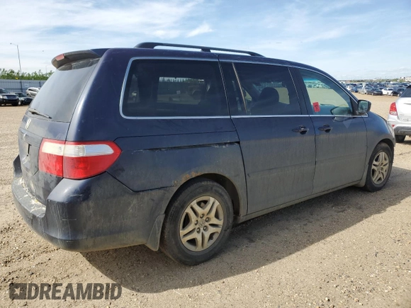 2006 Honda Odyssey EX-L z VIN 5FNRL38706B128265, wystawiony jako Copart lot #58715415 z przebiegiem 377 656 mil mil oraz Szkoda całkowita • Salvage title. Historia ofert i sprzedaży dostępna na DreamBid. Obrazek 3.